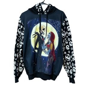 Nightmare Before Christmas Graphic Hoodie Black and White